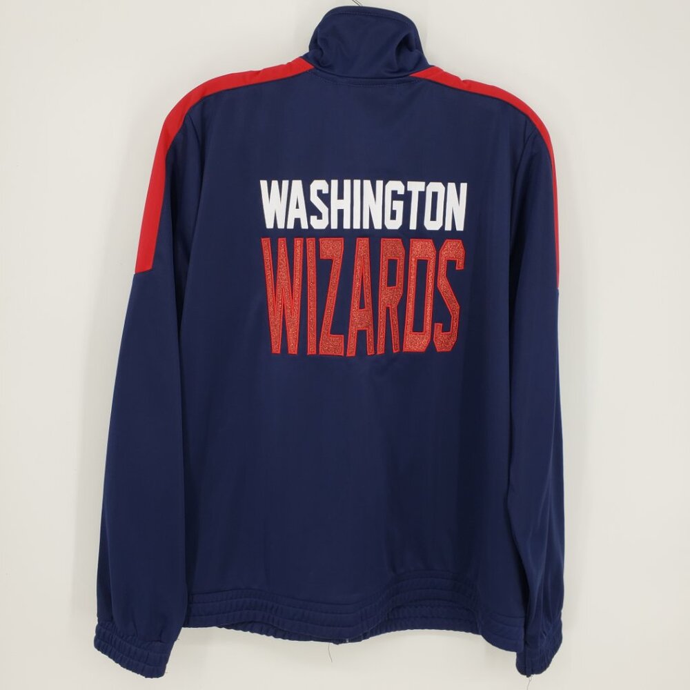 4HER NBA‎ Washington Wizards Zip Up Track Suit Jacket XL Womens Glitter Blue Red